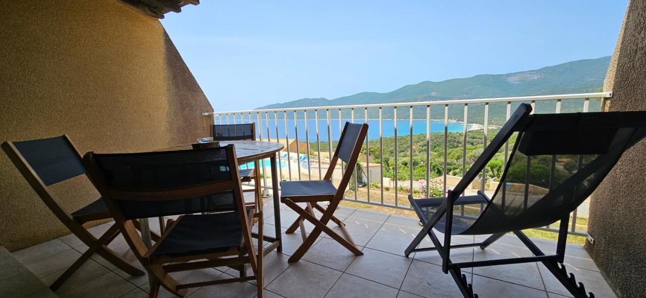 Chalereux T2 Vue Mer Et Piscine Alba Rossa Serra di Ferro Esterno foto